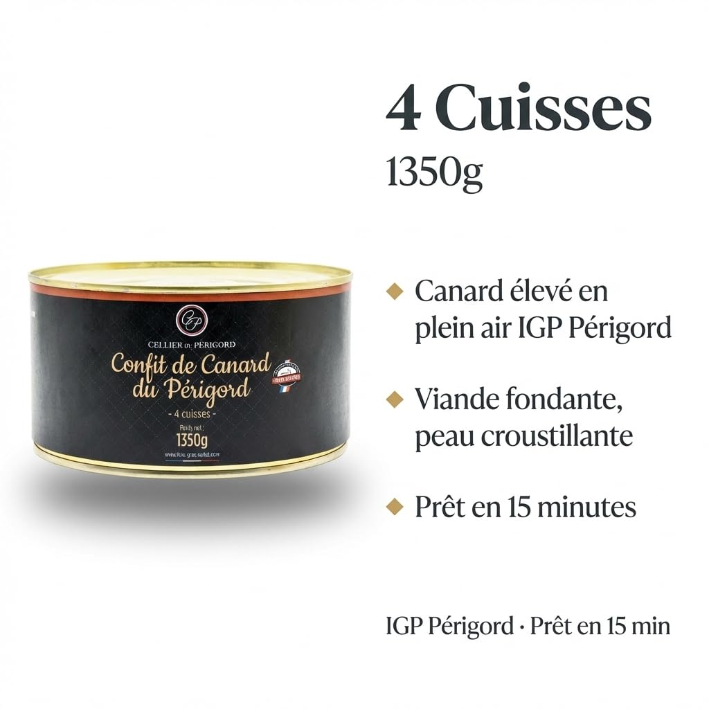 Confit de canard du Périgord 4 cuisses 1350g
