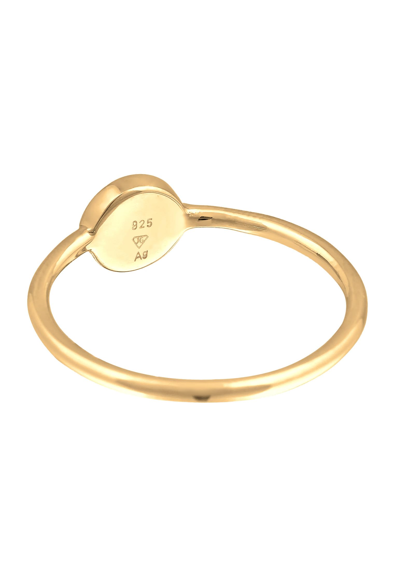 Elli Ring Damen Solitär Stapel Basic mit Emaille Schwarz 925 Silber