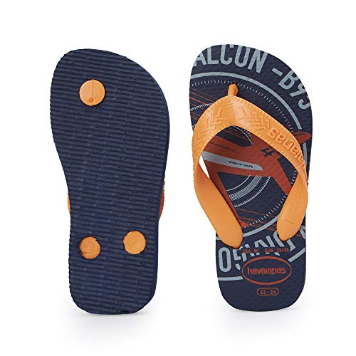 Chinelo, Havaianas, Kids Athletic, Marinho/Laranja Vibrante, 33/34, Meninos