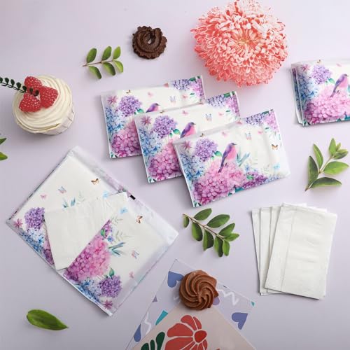 Image of Geyee 50 Pack Travel Tissue Packets Facial Paper Napkins, Hydrangea