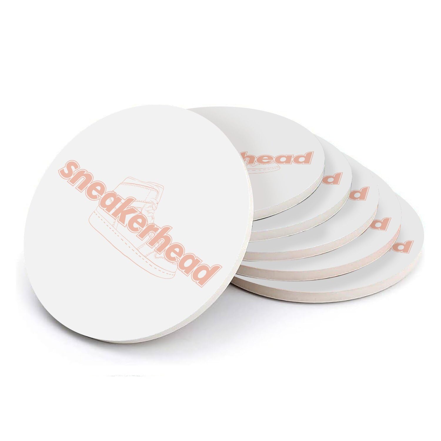 Sous-verre ronds en céramique Blonded Sneakerhead Peach Collection 6pcs