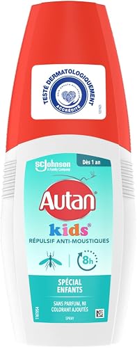 Autan Kids Spray - Anti-Moustiques et Anti-Tiques - Jusqu'à 8H De Protection - T