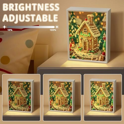 FekiLoot Espejo de tocador de casa de jengibre con luces LED regulables para escritorio 6