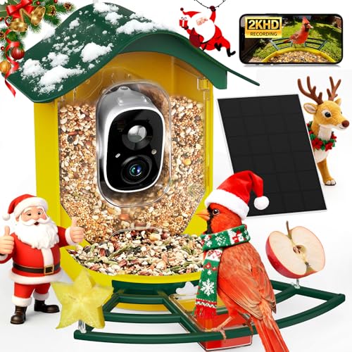 PeckCam Smart Bird Feeder with Camera, 2K HD, AI ID, Solar Panel