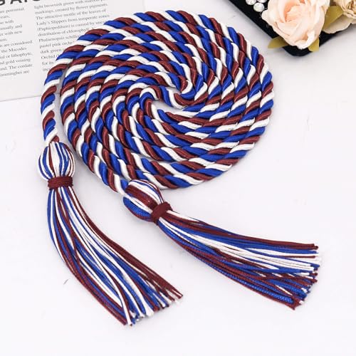 Image of GraduationMall Graduation Honor Cord 68 inch MaroonRoyalWhite