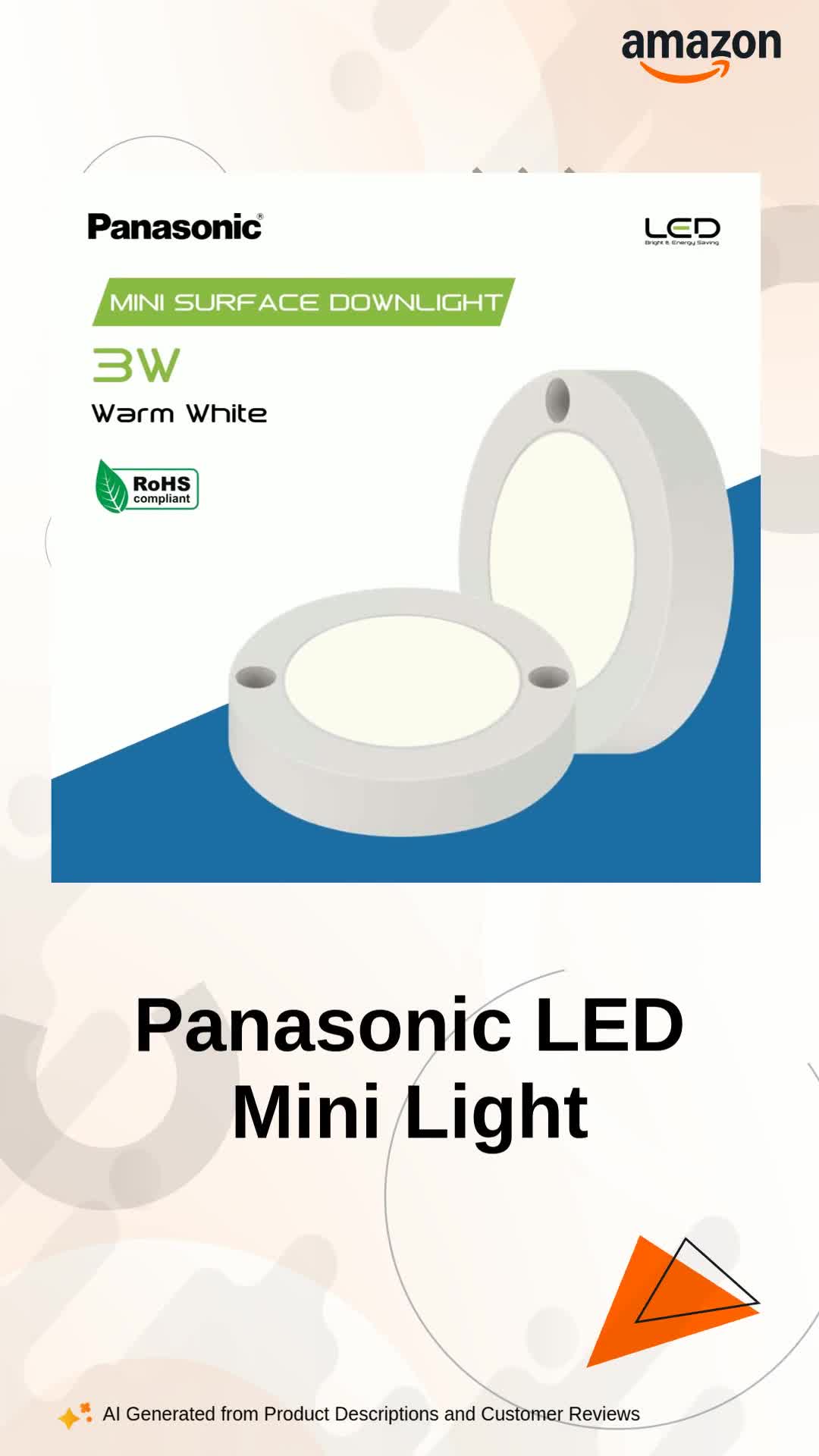 Panasonic 3W LED Mini Modular Surface Downlighter, 3W Round LED