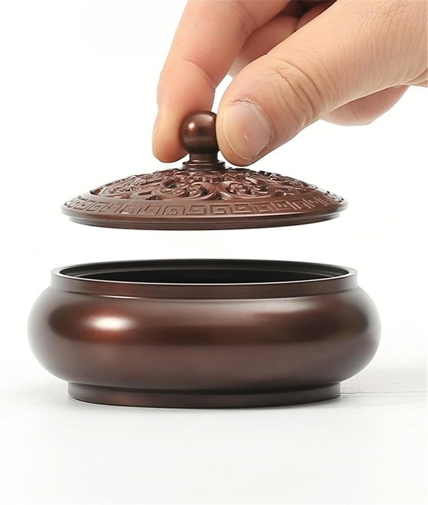 Incense Burner Household Brass Incense Burner Vintage Ornaments for Charcoal, Stick, Powder, Cone, Coil, and Tower Incense Holders
