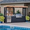   Backyard-Discovery-Fusion-Flame-Galvanized-Steel-Covered-Outdoor-Kitchen-with-5-Burner-Stainless-Steel-Grill-Pizza-Oven-Refrigerator-Countertop-Storage-Steel-Roof-for-All-Season-Outdoor-Cooking