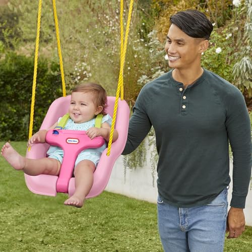 Little Tikes Snug 'n Secure Pink Swing with Adjustable Straps, 2-in-1 for Baby and Toddlers Ages 9 Months - 4 Years,16"D x 16.3"W x 17"H by Little Tikes - Image 5