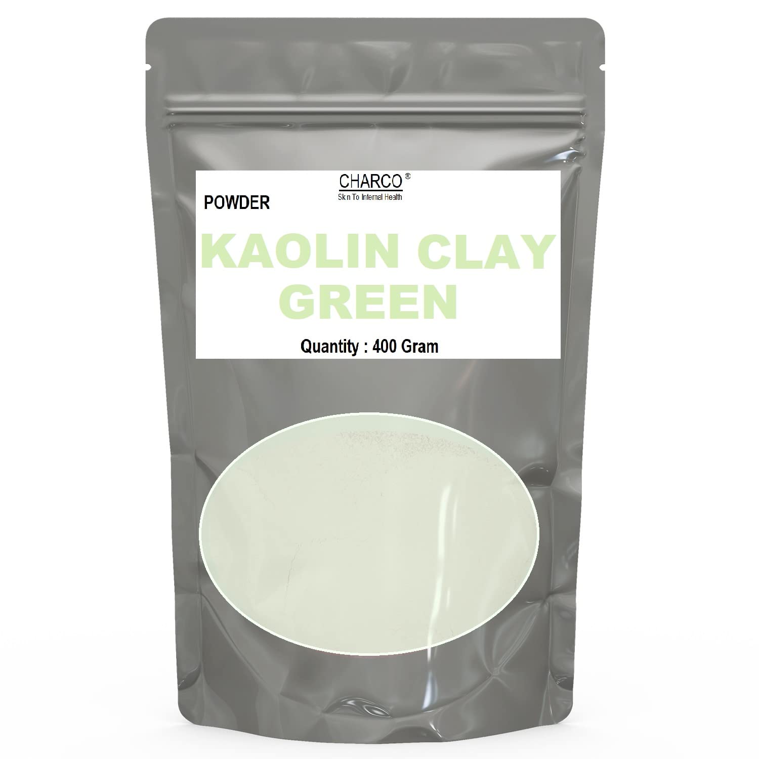 CHARCO - Skin To Internal Health® Green kaolin Clay Powder (400 Gram) For Skin Face Mask Spl. Cure for Acne, Blackheads & D-Tan Care
