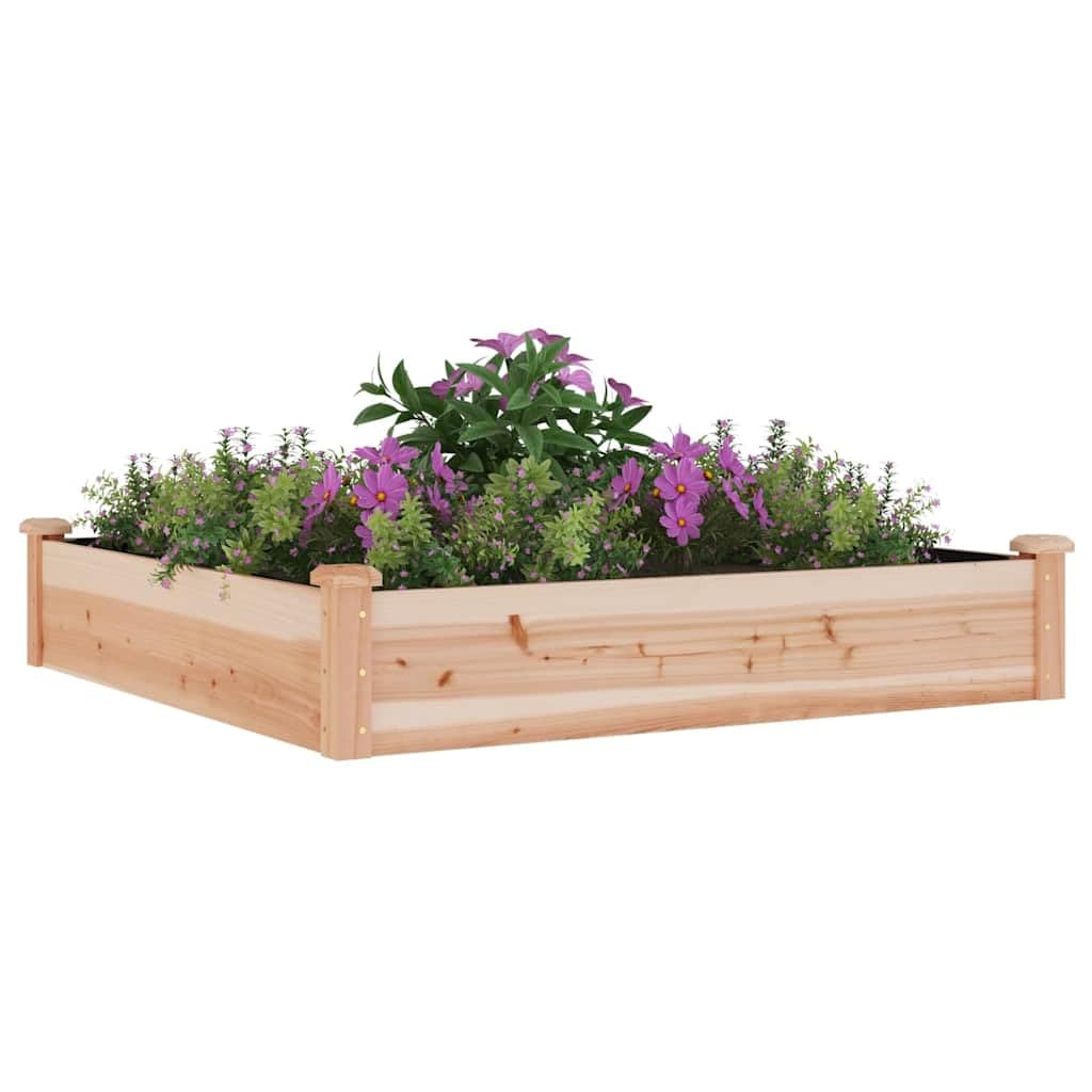 Fioriera Rialzata Giardino Legno Abete con Fodera 120x120x25cm | Cassa per orto esterno con fondo drenante, ottima per coltivare fragole, erbe aromatiche e fiori nel vostro cortile.