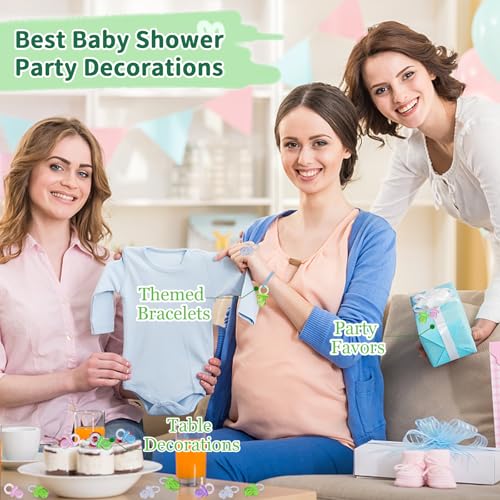 Image of XINHUIDALSQ 150 Mini Acrylic Pacifiers for Baby Shower Girl Game, 0.86 Inch Bulk Chupones para Gender Reveal Party Favors Table Decoration (Green)
