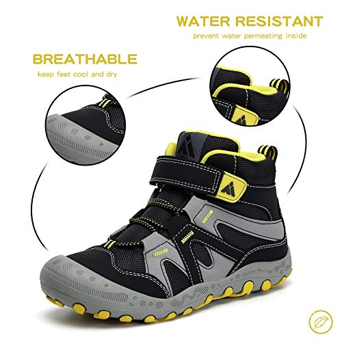 Image of Mishansha Kids Water Resistant Hiking Boots, Boys Girls Anti Collision Anti-Skid Athletic Outdoor Ankle Adventure Trekking Shoes