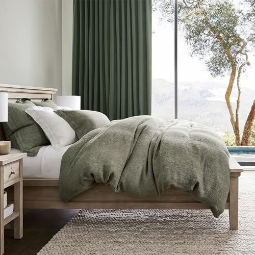 Image of QJmydeco Extra Long Curtain Panels 96 Inches Long Window Curtains & Drapes for Living Room 2 Panels Set Organic Basics Backout Curtains Linen Pinch Pleated for Traverse Rods Dark Academia Olive Green