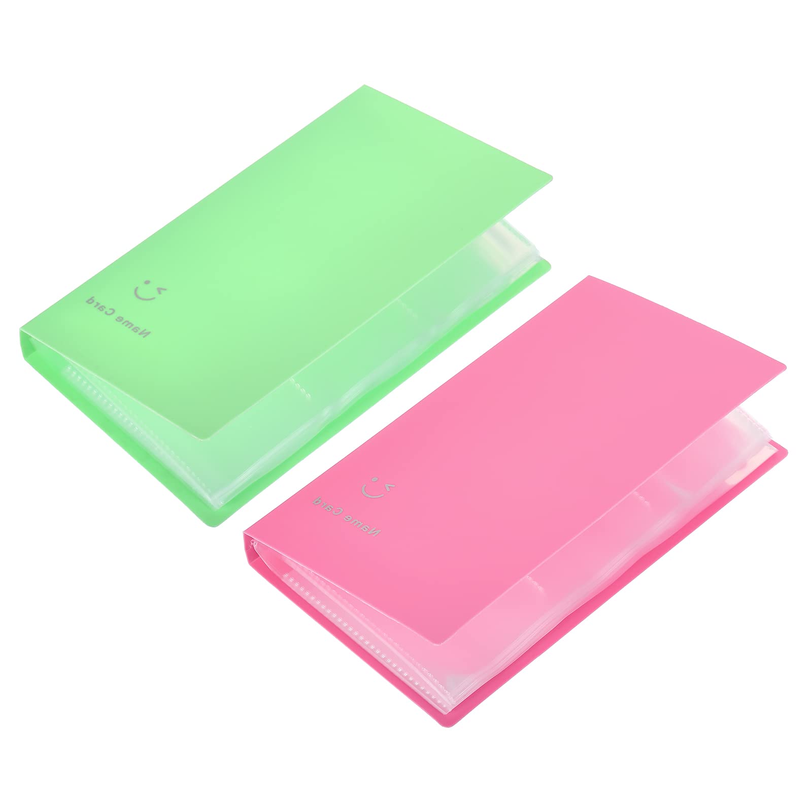 YOKIVE 2 Pcs Business Card Holder, Card Holder with Large Capacity Keep Card Neat, Great for Office Business Trip (Pink
