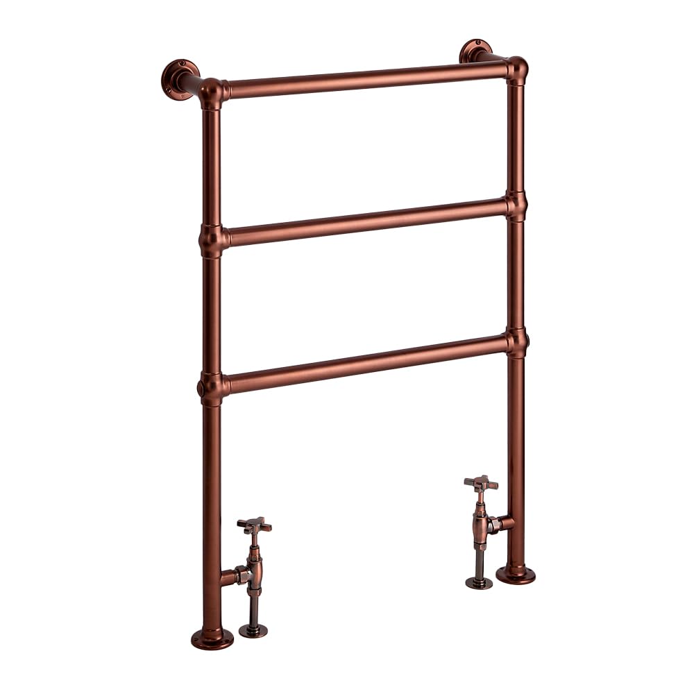 Milano Derwent Brushed Copper Ladder Heated Towel Rail - 966mm x 673mm