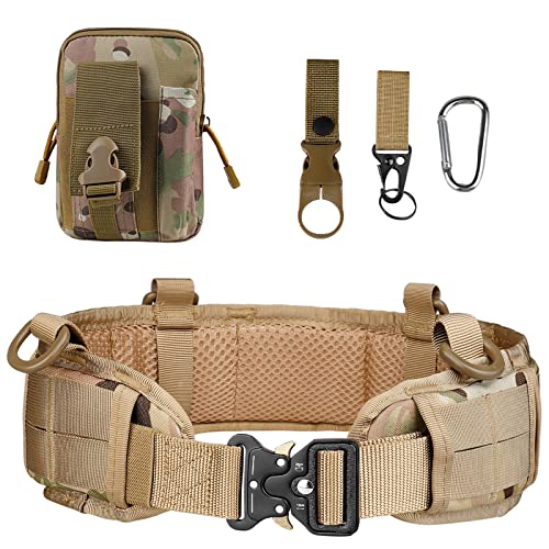 Ceinture de combat tactique Molle ajustable avec boucle en métal robuste pour homme