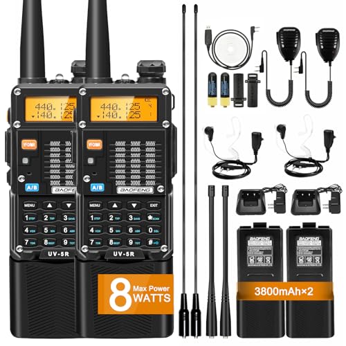 Baofeng Uv-5R Ham Radios Long Range, Uv5R 8W Handheld Uhf/Vhf Radio With High-Gain Antenna cover