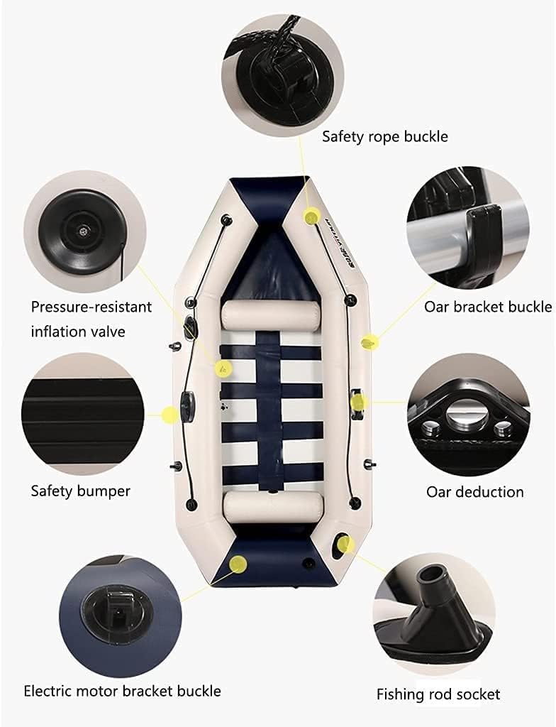 OLOTU Touring Kayak Thicken Inflatable Kayak Inflatable Boat PVC Inflatable Rowing Dinghy with 2 Aluminum Alloy Oars Hovercraft Fishing Canoe Thicken