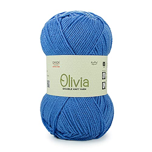 Image of Ganga Acrowools Olivia,Double Knit Yarn. Hand Knitting&Crochet Yarn. Oekotex Class 1 Certified. Pack of 2 Balls-100Gms Each. Shade No-Olv013
