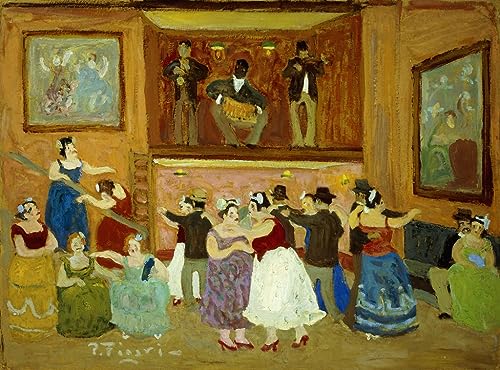 Peinture murale Cabaret de Peter Figari en impression sur toile haut de gamme 60x90cm