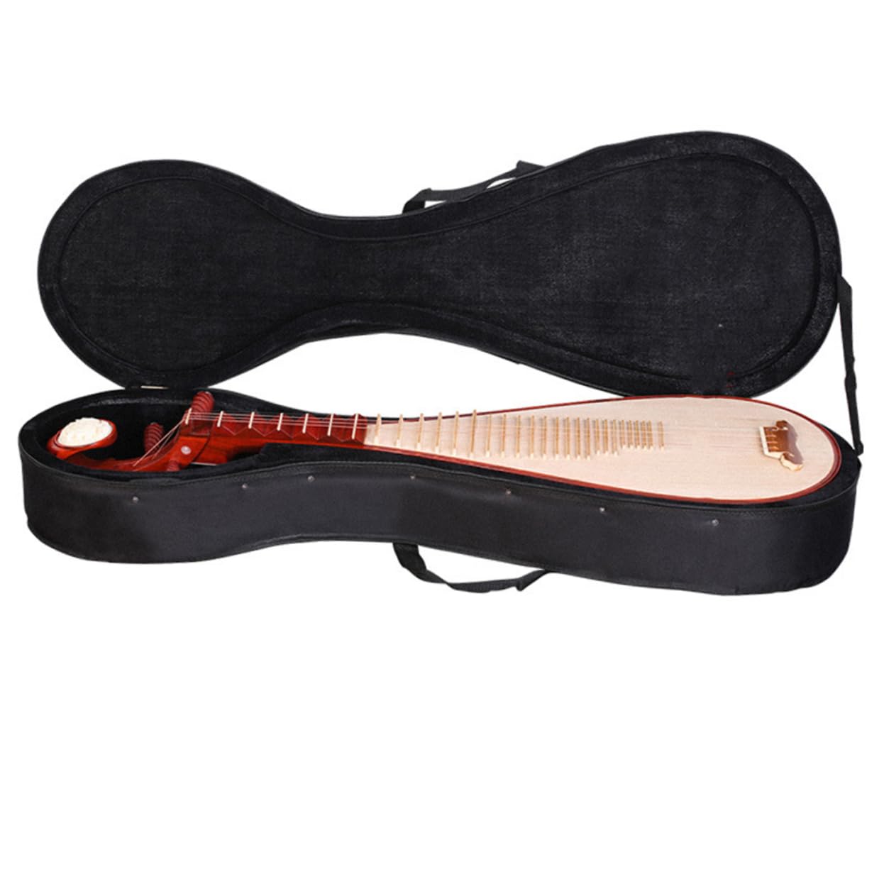 Pipa Instrumententasche Schwarz aus Oxford mit Tragegurt