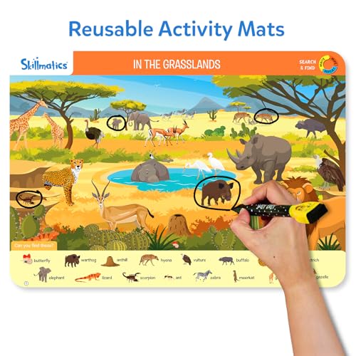 Image of Skillmatics Search and Find Animals - Reusable Preschool Learning Activity