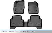 Vista 5 de MAXLINER - Juego de alfombrillas de suelo de ajuste personalizado de 2 filas compatibles con Ford Escape 2013-2019