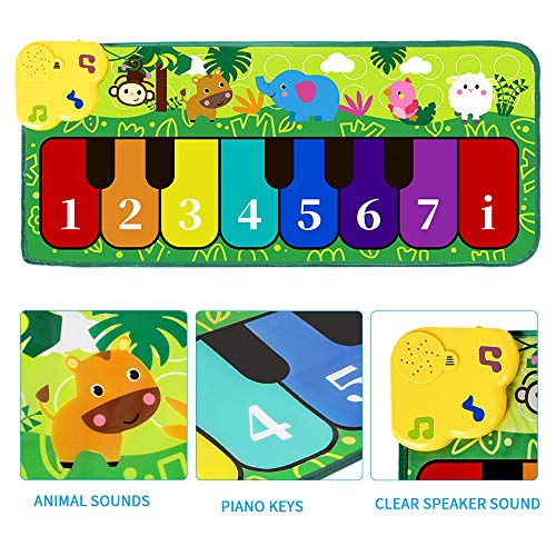 m zimoon Piano Mat voor Kinderen, Muziekmat Dansmatten Touch Animal Musical Tapijt Mat voor Leeftijd 3-12 Jongens… - Image 7