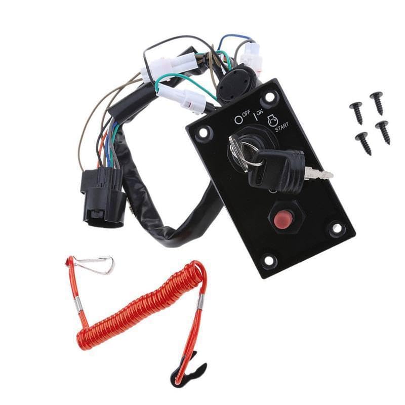 Marine Outboard Single Engine Ignition Key Switch Panel 37100-96J24 Compatible with Outboard Boat Motor Engine