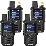 Lifetime Free Global Walkie Talkies Unlimited Range 4G PoC Radio Nationwide Handhold Long Distance PTT Two Way Radio Portable Radios with Flashlight for Family and Work Teams(4 Pack with SIM)
