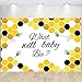 PYCALOW Bee Tableware Decorations - Bumble Bee Themed Party Supplies Include Backdrop, Banner, Plates, Cups, Napkins, Cutlery, Tablecloth, Gender Reveal Baby Shower Party Decorations | Serve 24