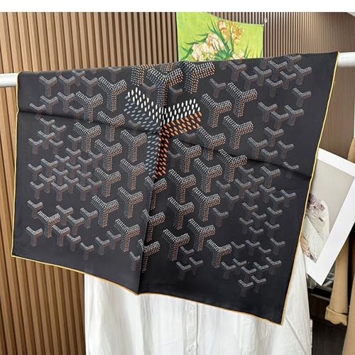 Women's 100% Pure Mulberry Silk Square Scarf, 27 inches, Double sides printed Neckerchief, Headscarf with Gift Packed3