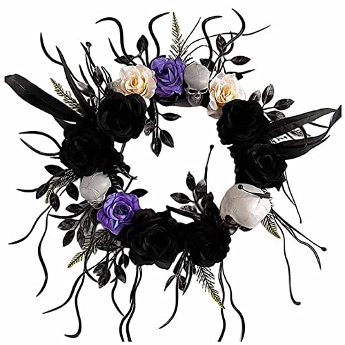 Couronne de tête effrayante Halloween Suspendu en Faux Fleurs