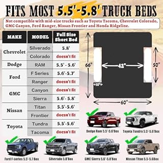 Umbrauto Air Mattress for 5.5-5.8 ft Full-Size Short Truck Beds, Inflatable Truck Tent Airbed with Pump, Pickup Camper Air Bed for Camping