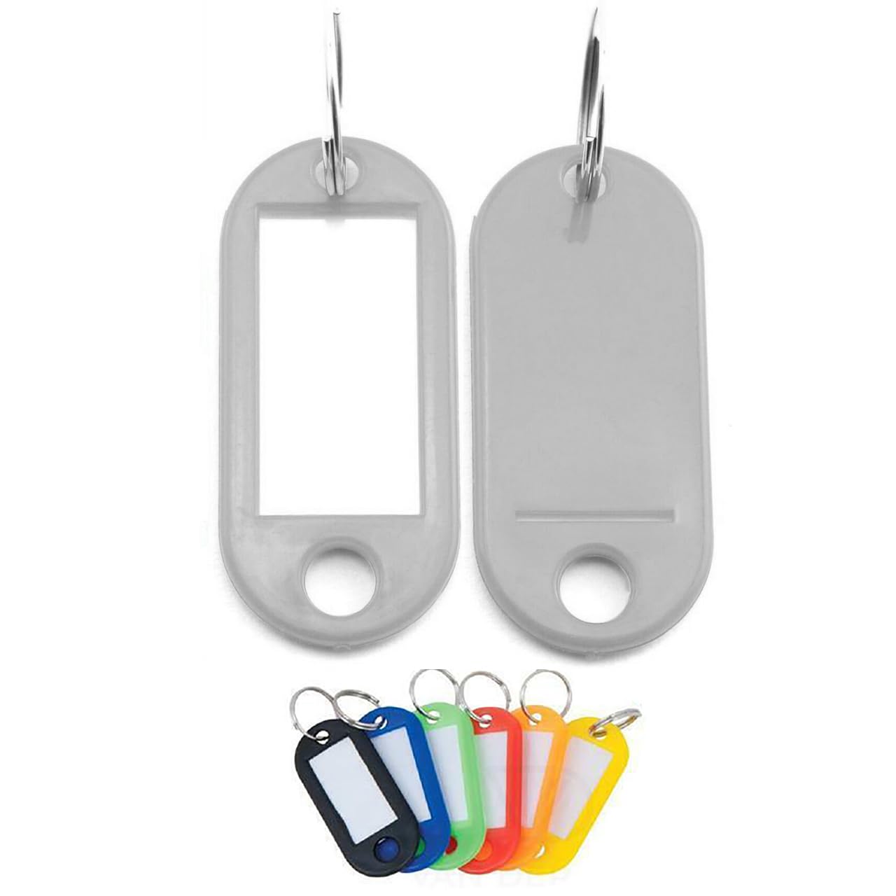 Plastic Key Tags Keyring ID Label FOB Mixed Colours (Grey (20PCS))