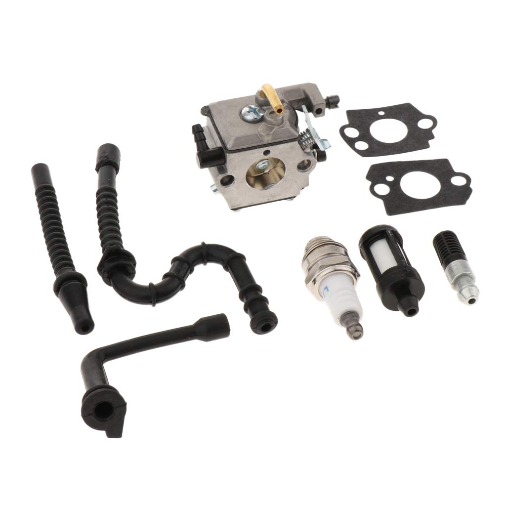 Carburateur 024 026 anti-fuite avec kit 3 durites étanches et bougie haute performance