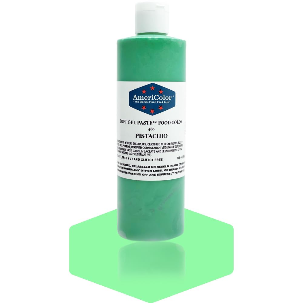 AmeriColor, Pistachio, 13.5 Ounce Bottle, Soft Gel Paste Food Color