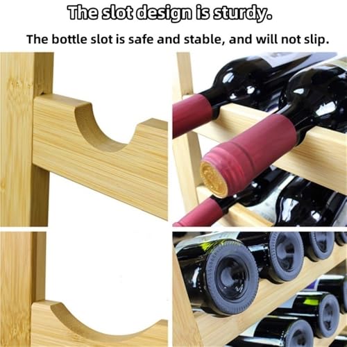 Soporte para botellas de vino de bambú de 7 niveles miniatura 3