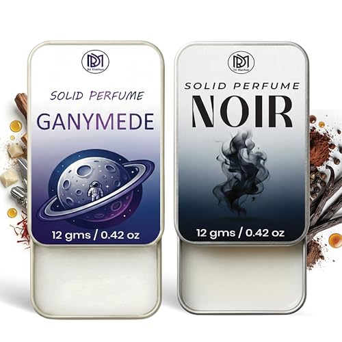 Image of Dr.Mashur Solid Perfume |Gandmede&Noir Alcohol Free Wax Perfume Balm, Long Lasting | Pocket Tin 12g, Pack Of 2| Non Greasy Smooth Glide, Travel Friendly Men And Women