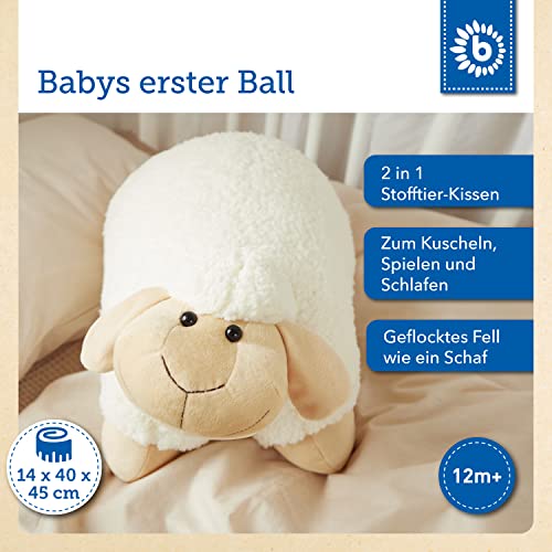 Bieco XXL Schaf Kuscheltier Groß 45 cm Plüschtier Weiß aufklappbar Kinder Kissen Schmusetier, riesen Kuscheltiere, Plüschtier Groß, Zierkissen, Dekokissen, Lieblingsmensch, Sheepworld