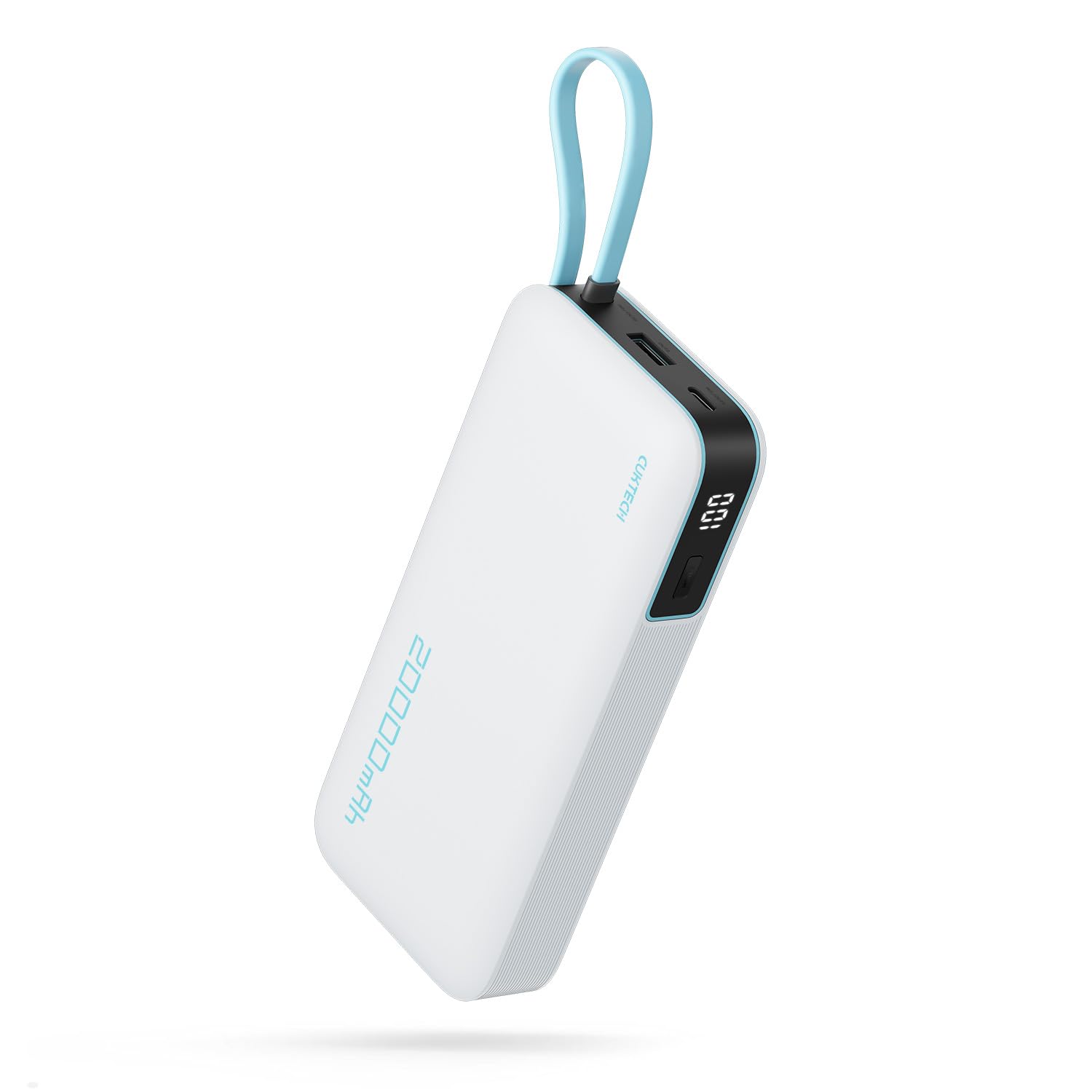 CUKTECH Power Bank 20.000mAh,PD 45W Powerbank Caricabatterie Portatile con Cavo USB-C Incorporato,1 USB-C,1 USB-A,per iPhone, Galaxy, Xiaomi, MacBook e Altri