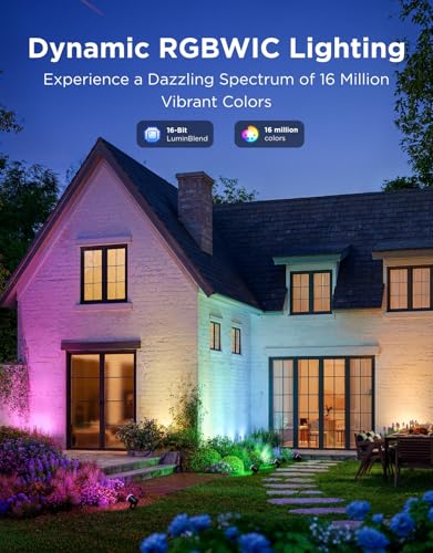 Image of Govee Outdoor Spot Lights 2, IP67 Waterproof Spotlights, RGBWIC, 2 Pack | Landscape Lights Work with Matter, Alexa, and Google Assistant, Color Changing Light for Outdoor Decor, Patio Decorations