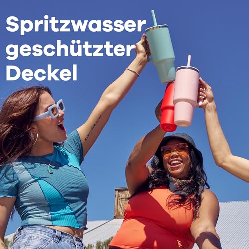 HYDRO FLASK - Travel Tumbler 1180 ml (40 oz) mit verschließbarem Press-In-Strohhalmdeckel - Edelstahl - Doppelwandige Vakuumisolierung… – Ansicht 3