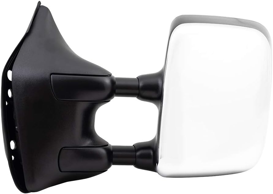 Brock Replacement Drivers Power Tow Side Mirror Heated Telescopic Dual Arms Chrome Compatible with 04-15 Titan 96302ZR10E