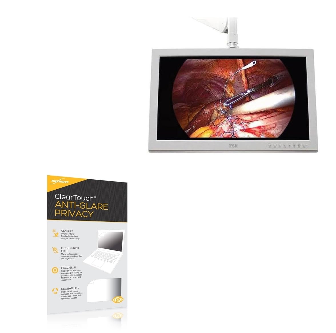 BoxWave Screen Protector Compatible with FSN FM-F3101D (31.5 in) - ClearTouch Anti-Glare Privacy (2-Pack), Privacy Screen Protector Flexible Film Anti-Glare