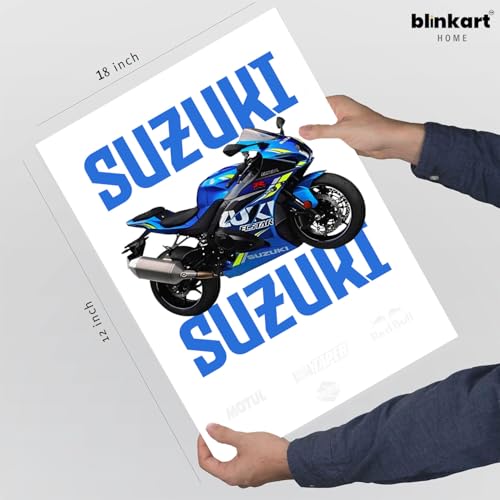 Image of BLINKART Suzuki GSX-RCar Posters Sticker Gift Items for Boys Room Wall Decor || Comes with Double-Sided Tape|| Decoration Bedroom Living Room Office Studio Decor | 12x18 In (A3) - CAR-284