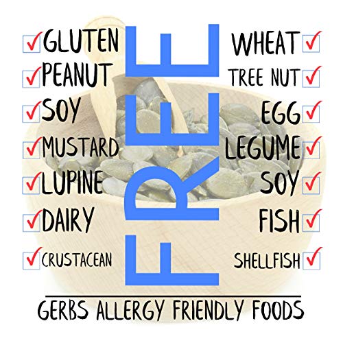 Gerbs Sea Salted Roasted Pumpkin Seed (Pepitas) Kernels No Shell 2 Lbs., Top 14 Allergy Free Foods, Healthy Superfood Snack, Non Gmo, Dry Roast, No Oils, No Preservatives, Resealable Bag, Gluten Free, Peanut Free, Vegan, Keto, Kosher #TOP3
