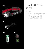 Ledlenser H8R Rechargeable Head Torch LED, 600 Lumens Super Bright Headlamp, with Red Rear Light, USB Charging, IP54, Focusable, Ideal Work Torch, Camping Equipment or Fishing Accessories - 6