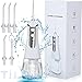 Irrigador Bucal, 350ml Irrigador Bucal Portatil con 3 Modos de Uso/5 Boquillas/IPX6 Impermeable, Recargable Irrigadores Dentales para Placa dental,Dientes de Implante,Dientes de Ortodoncia